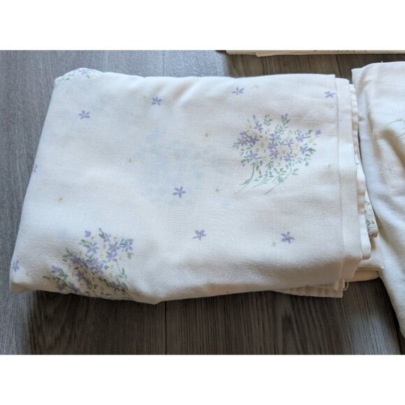 Vintage Sears Roebuck Floral Cotton-Polyester Blend Standard Pillowcases & Flat - Picture 2 of 5